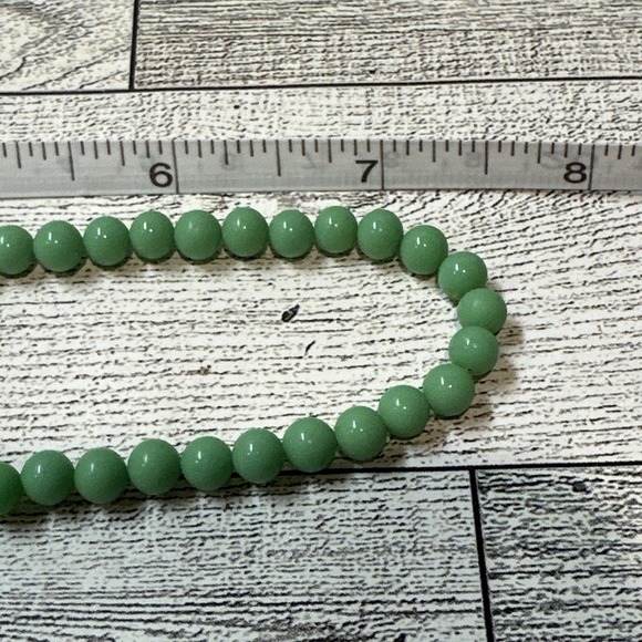 LOTUS LADY Faux Green Pearl 16" Necklace Vintage - Picture 7 of 8
